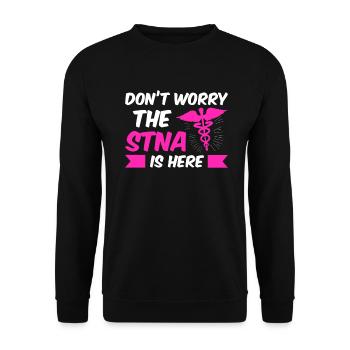STNA Certified Nursing Assistant - Unisex Sweatshirt - black - Front - Alina (178cm) & Michal (187cm)