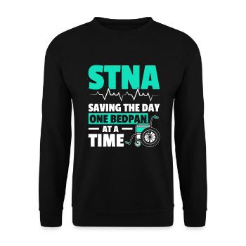 STNA Certified Nursing Assistant - Unisex Sweatshirt - black - Front - Alina (178cm) & Michal (187cm)