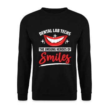 Prothésiste dentaire Prothésiste dentaire - Sweat-shirt Unisexe - noir - Devant - Alina (178cm) & Michal (187cm)