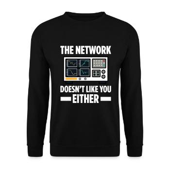 Network Administrator System Administrator Network - Unisex Sweatshirt - black - Front - Alina (178cm) & Michal (187cm)