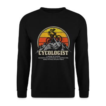 Mountain Bike MTB Biker Gift - Unisex Sweatshirt - black - Front - Alina (178cm) & Michal (187cm)