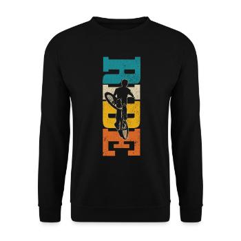 Mountain Bike MTB Biker Gift - Unisex Sweatshirt - black - Front - Alina (178cm) & Michal (187cm)