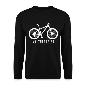 Mountain Bike MTB Biker Gift - Unisex Sweatshirt - black - Front - Alina (178cm) & Michal (187cm)