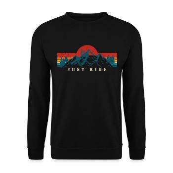Mountain Bike MTB Biker Gift - Unisex Sweatshirt - black - Front - Alina (178cm) & Michal (187cm)