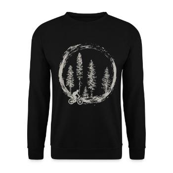 Mountain Bike MTB Biker Gift - Unisex Sweatshirt - black - Front - Alina (178cm) & Michal (187cm)