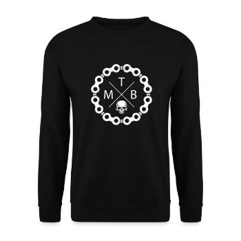 Mountain Bike MTB Biker Gift - Unisex Sweatshirt - black - Front - Alina (178cm) & Michal (187cm)