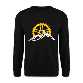 Mountain Bike MTB Biker Gift - Unisex Sweatshirt - black - Front - Alina (178cm) & Michal (187cm)