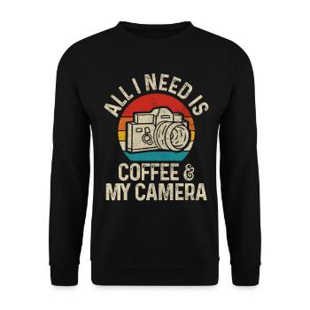 Photographer Camera Photography Gift - Unisex Sweatshirt - black - Front - Alina (178cm) & Michal (187cm)
