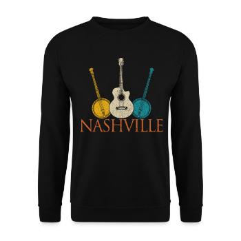 Nashville Tennessee Country Music - Unisex Sweatshirt - black - Front - Alina (178cm) & Michal (187cm)