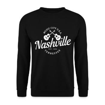 Nashville Tennessee Country Music - Unisex Sweatshirt - black - Front - Alina (178cm) & Michal (187cm)