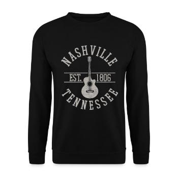 Nashville Tennessee Musique country - Sweat-shirt Unisexe - noir - Devant - Alina (178cm) & Michal (187cm)