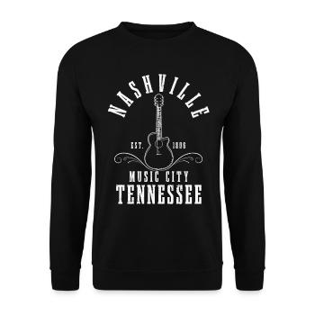 Nashville Tennessee Musique country - Sweat-shirt Unisexe - noir - Devant - Alina (178cm) & Michal (187cm)