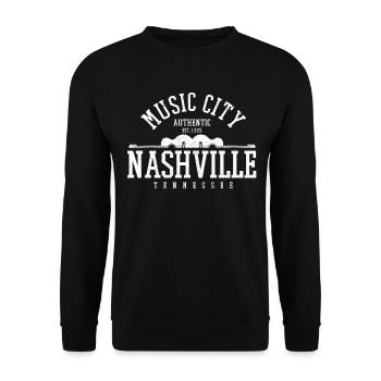 Nashville Tennessee Musique country - Sweat-shirt Unisexe - noir - Devant - Alina (178cm) & Michal (187cm)
