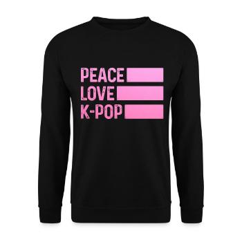 K-Pop-Fan Geschenk Koreanische Popmusik - Unisex Pullover - Schwarz - Vorne - Alina (178cm) & Michal (187cm)