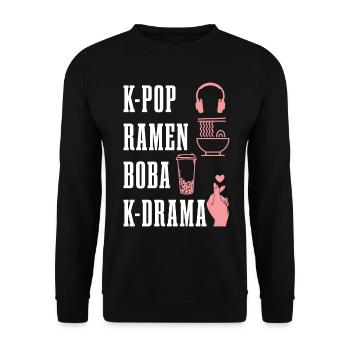 K-Pop Fan Geschenk Koreanische Popmusik - Unisex Pullover - Schwarz - Vorne - Alina (178cm) & Michal (187cm)