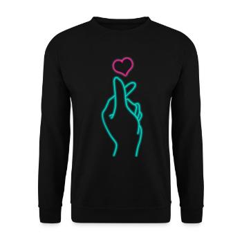 K-Pop-Fan Geschenk Koreanische Popmusik - Unisex Pullover - Schwarz - Vorne - Alina (178cm) & Michal (187cm)