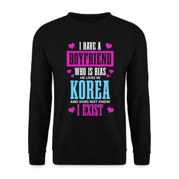 K-Pop-Fan Geschenk Koreanische Popmusik - Unisex Pullover - Schwarz - Vorne - Alina (178cm) & Michal (187cm)