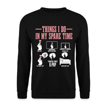 K-Pop-Fan Geschenk Koreanische Popmusik - Unisex Pullover - Schwarz - Vorne - Alina (178cm) & Michal (187cm)