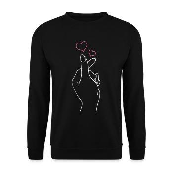 K-Pop-Fan Geschenk Koreanische Popmusik - Unisex Pullover - Schwarz - Vorne - Alina (178cm) & Michal (187cm)