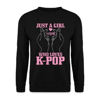 K-Pop-Fan Geschenk Koreanische Popmusik - Unisex Pullover - Schwarz - Vorne - Alina (178cm) & Michal (187cm)