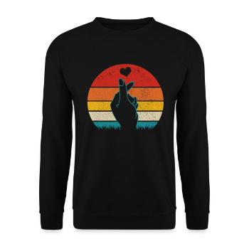 K-Pop Fan Geschenk Koreanische Popmusik - Unisex Pullover - Schwarz - Vorne - Alina (178cm) & Michal (187cm)