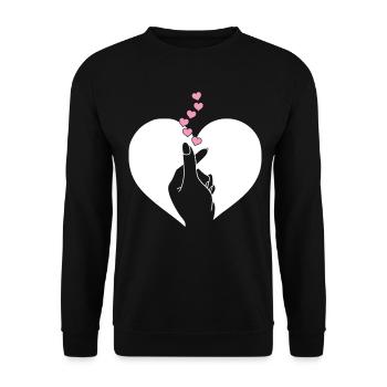 K-Pop-Fan Geschenk Koreanische Popmusik - Unisex Pullover - Schwarz - Vorne - Alina (178cm) & Michal (187cm)