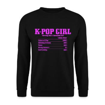 K-Pop Fan Geschenk Koreanische Popmusik - Unisex Pullover - Schwarz - Vorne - Alina (178cm) & Michal (187cm)