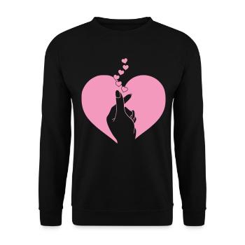 K-Pop-Fan Geschenk Koreanische Popmusik - Unisex Pullover - Schwarz - Vorne - Alina (178cm) & Michal (187cm)