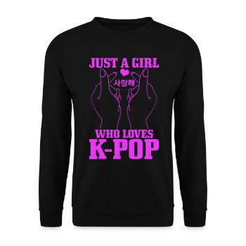 K-Pop Fan Geschenk Koreanische Popmusik - Unisex Pullover - Schwarz - Vorne - Alina (178cm) & Michal (187cm)