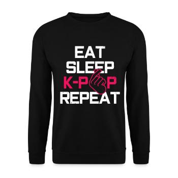 K-Pop-Fan Geschenk Koreanische Popmusik - Unisex Pullover - Schwarz - Vorne - Alina (178cm) & Michal (187cm)