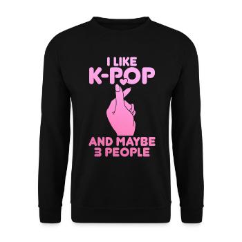 K-Pop-Fan Geschenk Koreanische Popmusik - Unisex Pullover - Schwarz - Vorne - Alina (178cm) & Michal (187cm)