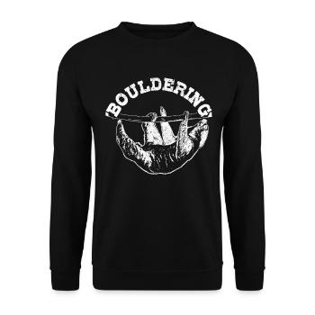 Bouldering Sloth Climbing Gift - Unisex Sweatshirt - black - Front - Alina (178cm) & Michal (187cm)