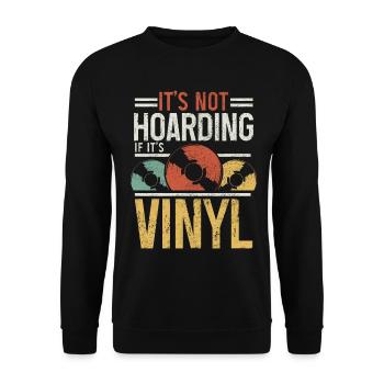 Vinyl Schallplatte Vintage DJ Geschenk - Unisex Pullover - Schwarz - Vorne - Alina (178cm) & Michal (187cm)