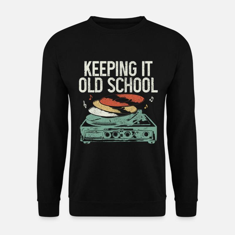 Vinyl Schallplatte Vintage DJ Geschenk - Unisex Pullover - Schwarz