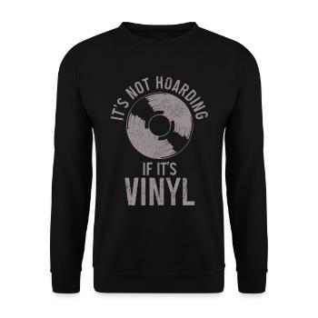 Vinyl Schallplatte Vintage DJ Geschenk - Unisex Pullover - Schwarz - Vorne - Alina (178cm) & Michal (187cm)