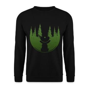 Vinyl Schallplatte Vintage DJ Geschenk - Unisex Pullover - Schwarz - Vorne - Alina (178cm) & Michal (187cm)