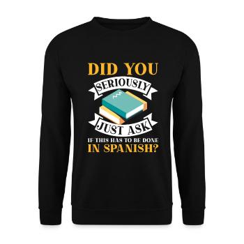 Spanish Teacher Maestra Bilingual Teacher - Unisex Sweatshirt - black - Front - Alina (178cm) & Michal (187cm)