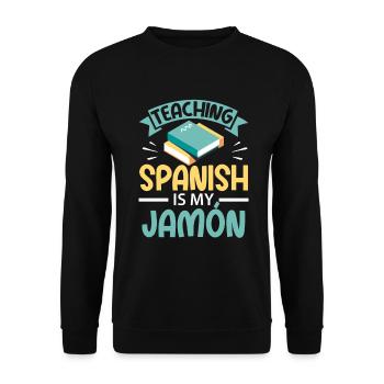Spanish Teacher Maestra Bilingual Teacher - Unisex Sweatshirt - black - Front - Alina (178cm) & Michal (187cm)