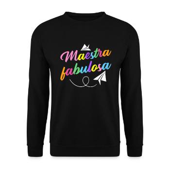 Spanish Teacher Maestra Bilingual Teacher - Unisex Sweatshirt - black - Front - Alina (178cm) & Michal (187cm)