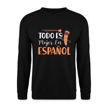 Spanish Teacher Maestra Bilingual Teacher - Unisex Sweatshirt - black - Front - Alina (178cm) & Michal (187cm)