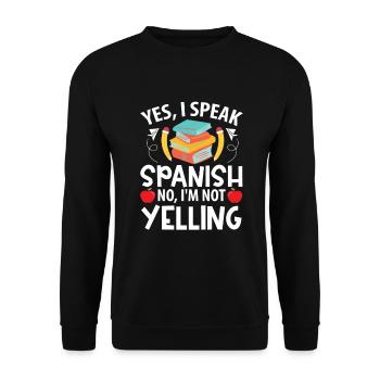 Spanish Teacher Maestra Bilingual Teacher - Unisex Sweatshirt - black - Front - Alina (178cm) & Michal (187cm)