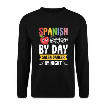 Spanish Teacher Maestra Bilingual Teacher - Unisex Sweatshirt - black - Front - Alina (178cm) & Michal (187cm)