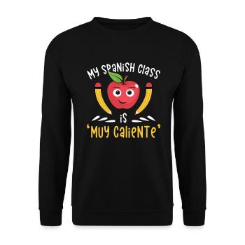 Spanish Teacher Maestra Bilingual Teacher - Unisex Sweatshirt - black - Front - Alina (178cm) & Michal (187cm)