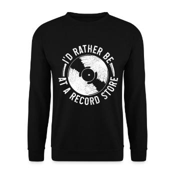 Vinyl Schallplatte Sammler DJ Geschenk - Unisex Pullover - Schwarz - Vorne - Alina (178cm) & Michal (187cm)
