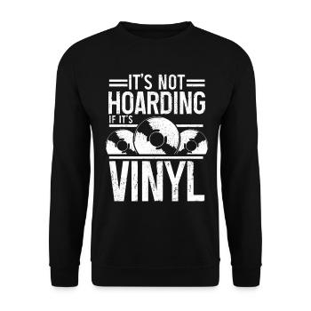 Vinyl Schallplatte Sammler DJ Geschenk - Unisex Pullover - Schwarz - Vorne - Alina (178cm) & Michal (187cm)