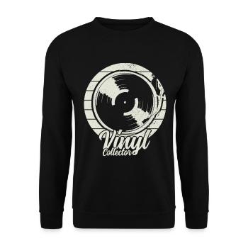 Vinyl Schallplatte Sammler DJ Geschenk - Unisex Pullover - Schwarz - Vorne - Alina (178cm) & Michal (187cm)