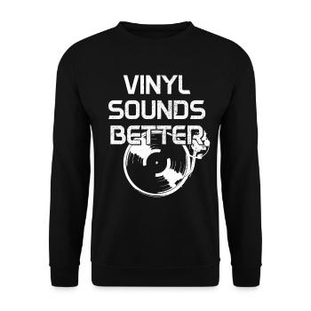 Vinyl Schallplatte Sammler DJ Geschenk - Unisex Pullover - Schwarz - Vorne - Alina (178cm) & Michal (187cm)