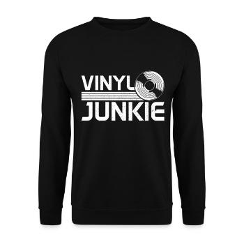 Vinyl Schallplatte Sammler DJ Geschenk - Unisex Pullover - Schwarz - Vorne - Alina (178cm) & Michal (187cm)