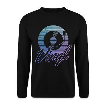 Vinyl Schallplatte Sammler DJ Geschenk - Unisex Pullover - Schwarz - Vorne - Alina (178cm) & Michal (187cm)
