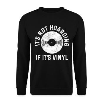 Vinyl Schallplatte Sammler DJ Geschenk - Unisex Pullover - Schwarz - Vorne - Alina (178cm) & Michal (187cm)